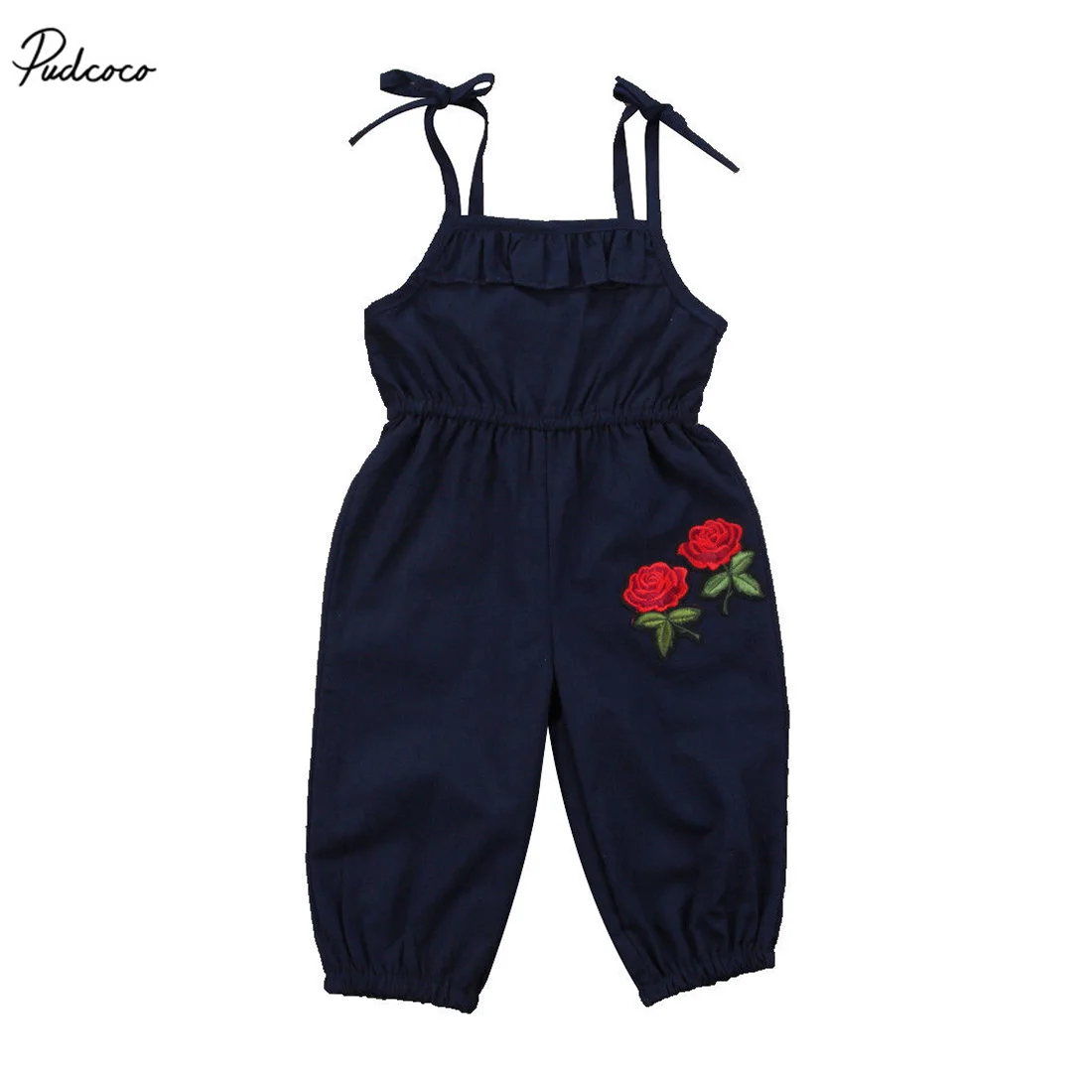 

Embroidery Floral Romper Kids Baby Girls Sleeveless Strap Flower Romper Jumpsuit Playsuit Outfit Clothes 1-6T