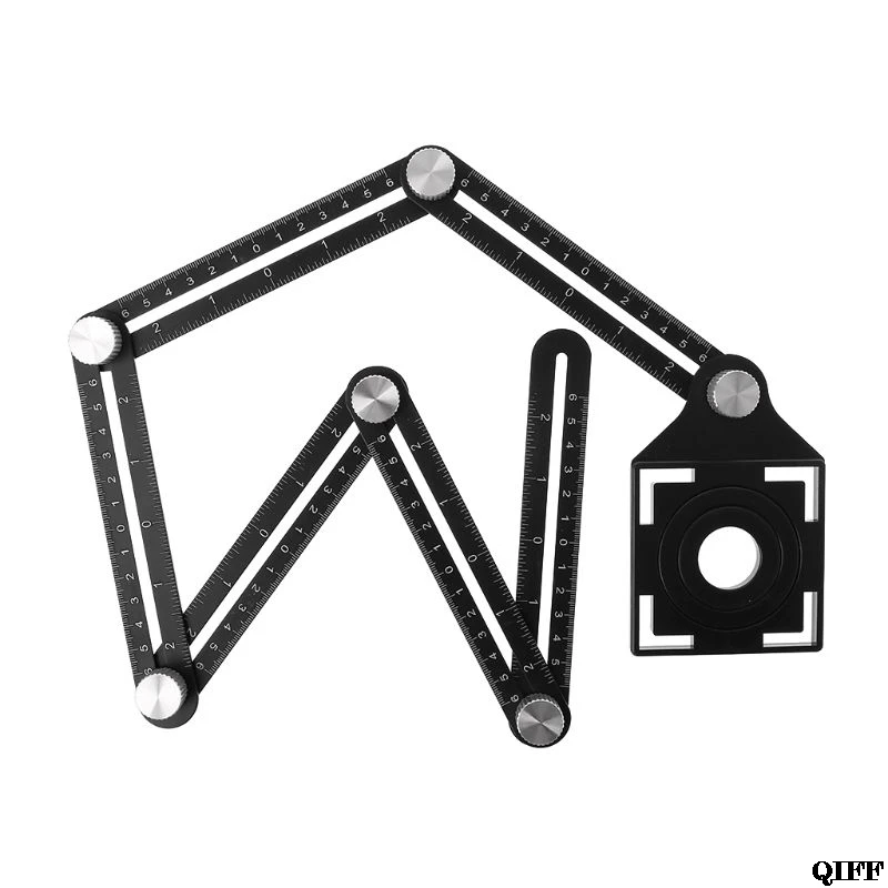 6 складной линейка плитка отверстие позиционирования мульти шаблон угол линейки w/сверла руководство для перфоратора столярные