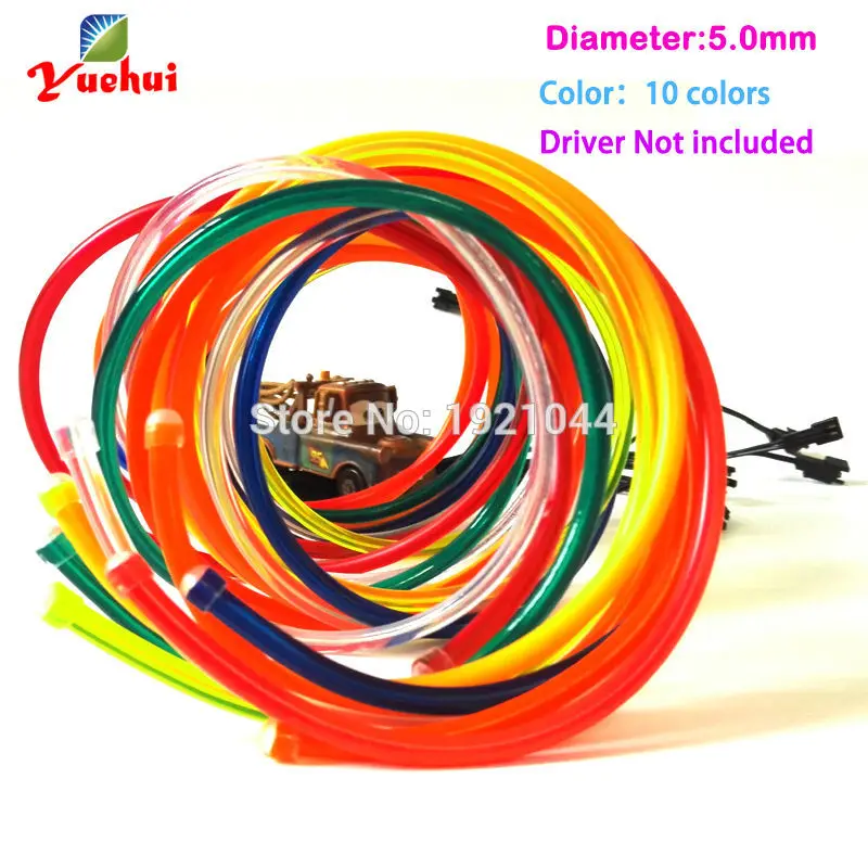 

2016 Hot sales 5.0mm EL Wire Led Glowing Lighting Not Include The Inverter For Toys Craft Party Clothing Logo DIY Decoration