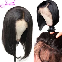 Короткий парик Боба с тупым кроем для черных женщин, парик с кружевом спереди, бразильские волосы remy, короткие волосы 13*4, парики из человеческих волос