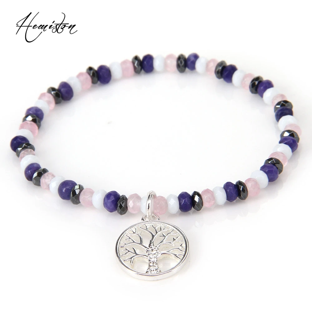 

Thomas Colorful Small Bead Bracelet with Filigree Tree of Life Charm, Glam Jewelry for Women TS B150