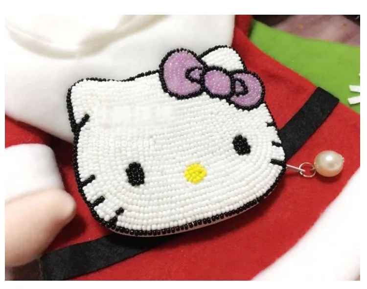 ensso hello kitty Кошелек для монет Розовый картонный Кошелек для монет Hello-Kitty Сумка через плечо милые сумки с бисером Милая Детская сумка с бантами