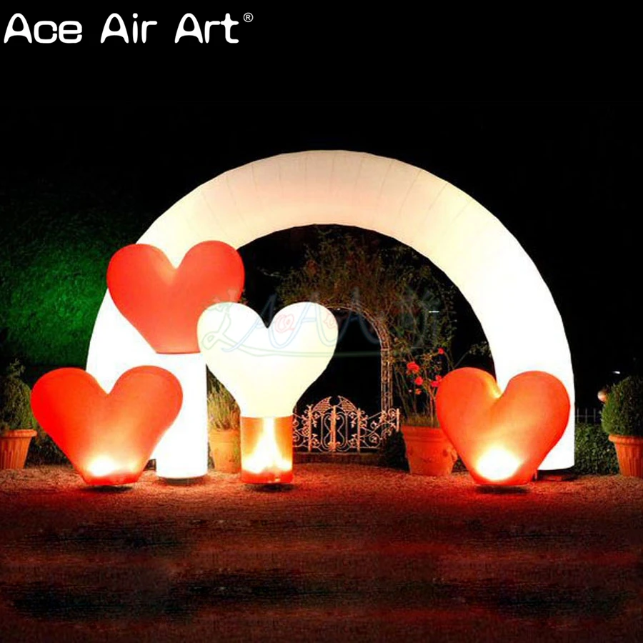 

Giant ground inflatable lighting decoration,inflatable LED heart for event or promotion on sale