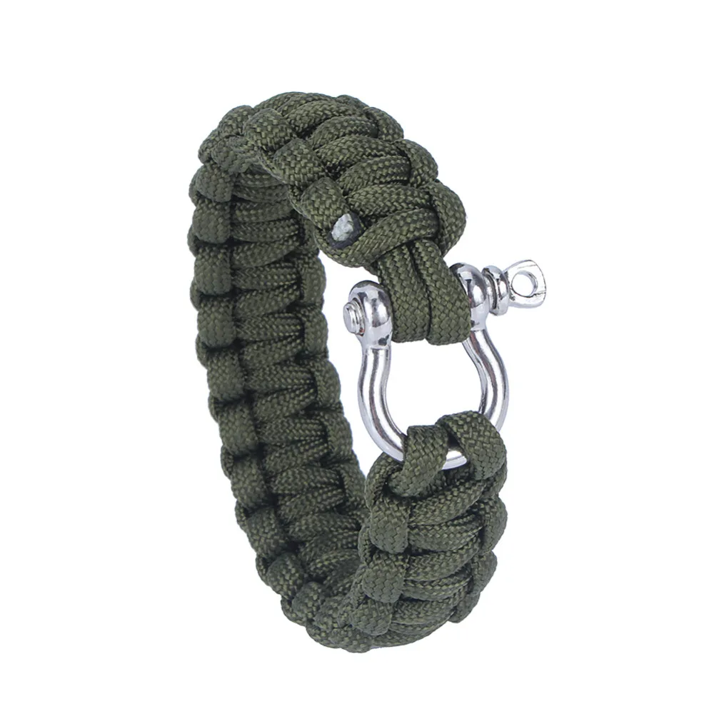 Супер сильный открытый набор безопасности для выживания Паракорд веревка браслет Пряжка для наружного кемпинга скалолазание Паракорд Браслет Карабин - Цвет: Army Green