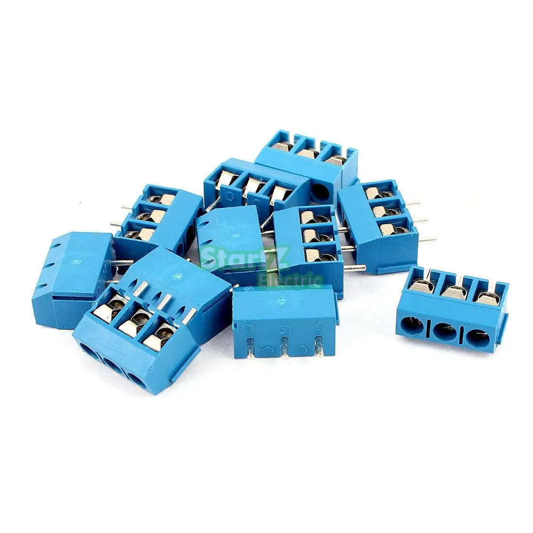 

20pcs Straight Plug IN Screw PCB Terminal Block Connector 5.08mm Pitch bule KF-301-3Pin