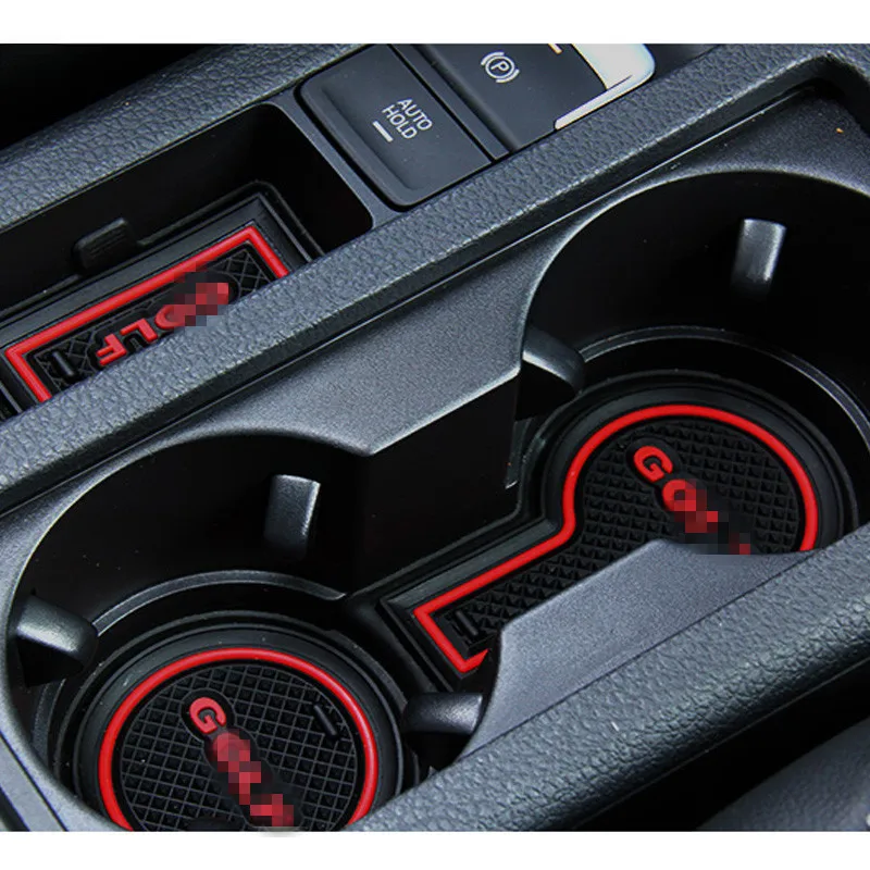 Luhuezu 9PCS Rubber Non Slip Interior Door Mat ForVolkswagen GOLF GTI 2014 2017 Accessories
