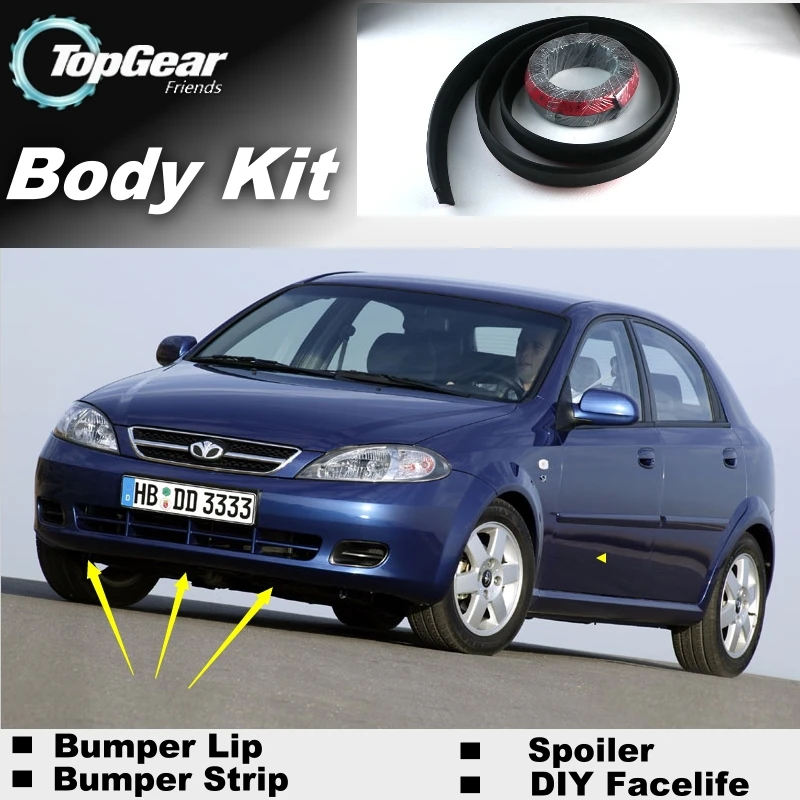 

Bumper Lip Lips For Daewoo Lacetti J200 2002~2008 / Top Gear Shop Spoiler For Car Tuning / TOPGEAR Recommend Body Kit + Strip