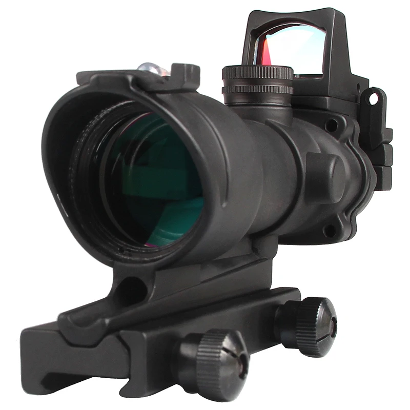 T-eagle охотничий ACOG 4X32 из настоящего волокна Оптика шеврон BDC Сетка Красный Зеленый с подсветкой прицел для винтовки. 223. 308 Калибр