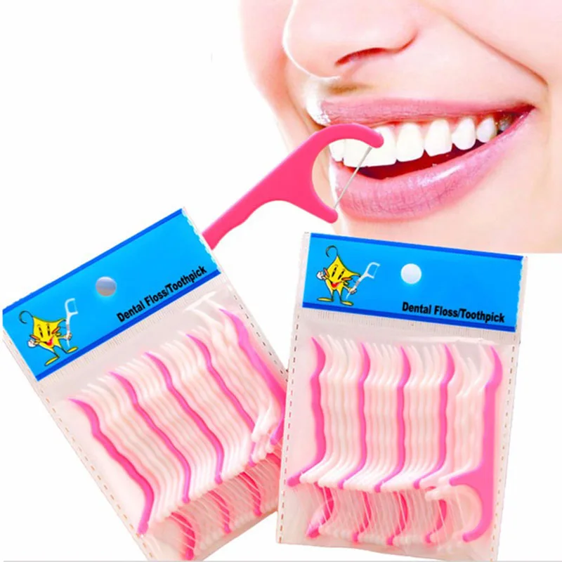 50 Pcs/Lot Disposable Plastic Toothpicks Teeth Cleaning Dental Flosser Whitening Teeth Care