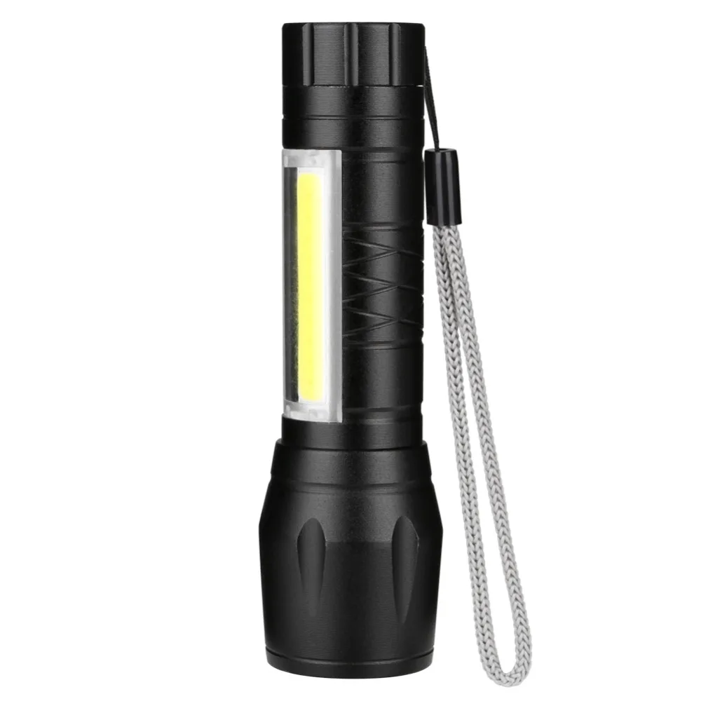 Алюминиевый сплав XPE светодиодный+ 1* COB Светодиодный фонарь Lanterna питание от AA батареи 4 режима освещения тактический фонарь