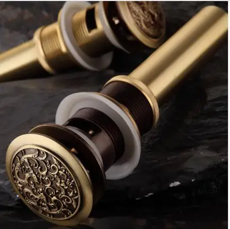 High quality Solid Anti-bronze Brass Bathroom Lavatory Sink Push-down Pop Up Basin Drain bathroom parts faucet accessories High quality Solid Anti-bronze Brass Bathroom Lavatory Sink Push-down Pop Up Basin Drain bathroom parts faucet accessories