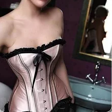 Factory Price Royal Pink Women Overbust Corsets And Bustiers Sexy Strapless Waist Body Shaper Corsets Top Free Shipping