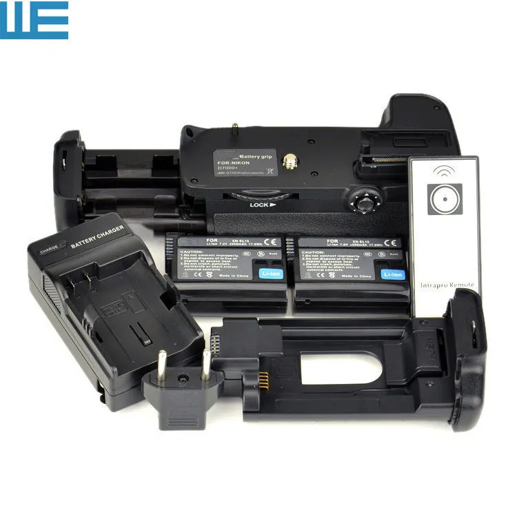 

MB-D11 Battery Grip + IR Remote Control + 2x EN-EL15 Batteries + 1 Charger for Nikon D7000 Digital SLR Cameras.