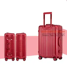 29 INCH 20242629# Pure fashion wear waterproof universal wheel aluminum box checked luggage suitcase #EC FREE SHIPPING