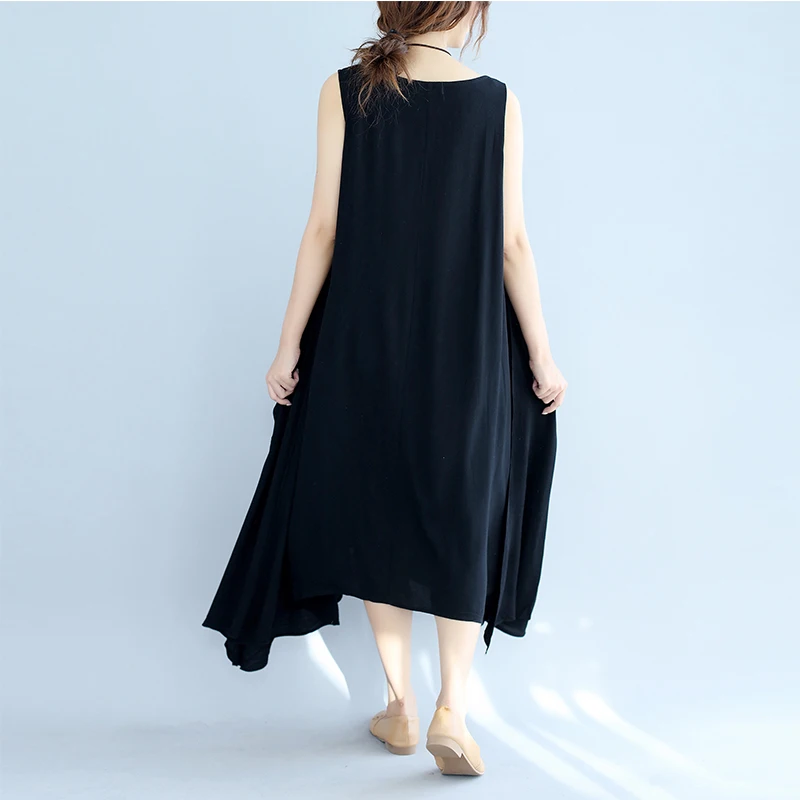 2017 плюс размер летнее Стильное женское платье Однотонный сарафан с принтом