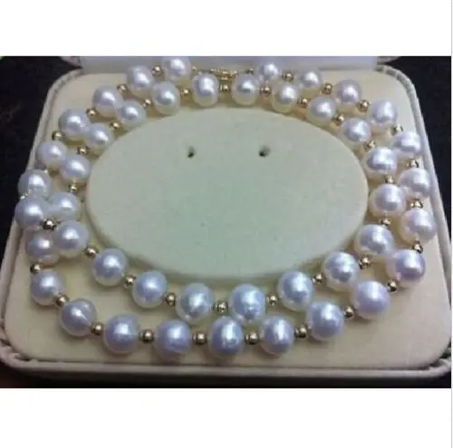 

ddh002024 CHARMING RARE 9-10MM ROUND SOUTH SEA GENUINE WHITE PEARL NECKLACE 18