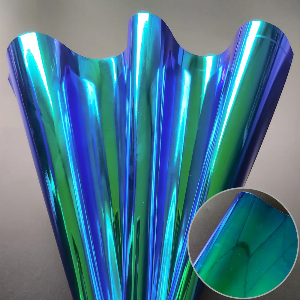 Blue(20cm x 30cm) Радужная голографическая Радужная ткань из искусственной кожи лазерная ткань бант для волос DIY толщина материала 0,9 мм - Цвет: Blue(20cm x 30cm)