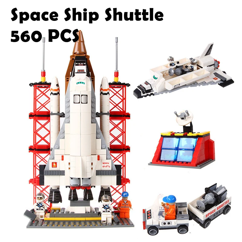 Buy 560Pcs Model building blocks Space Ship Shuttle Launching Base blocks