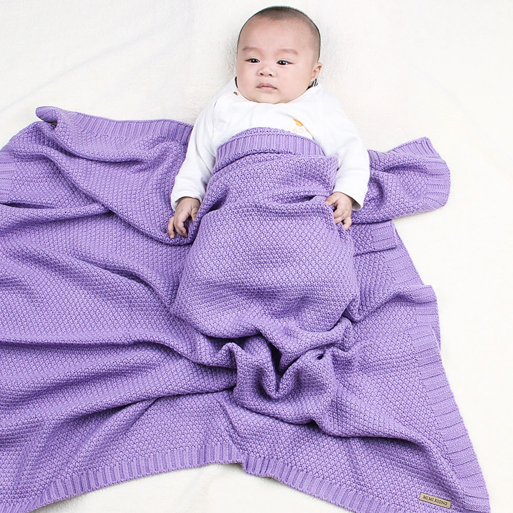 

Cotton Crochet Baby Blankets Knitted Newborn Swaddle Wrap Toddler Sofa Crib Bedding Quilt 100*80CM