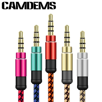 

1.5M 3M Fabric braided 3.5 mm Jack Male to Male Aux Cable Accessory Bundles For iPhone 5 5S 6 6S Samsung mp3 speaker 500pcs