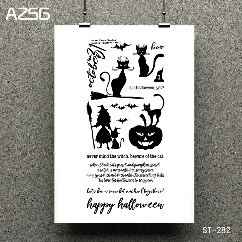 

Halloween black cat Clear Stamp for Scrapbooking Rubber Stamp Seal Paper Craft Clear Stamps Card Making