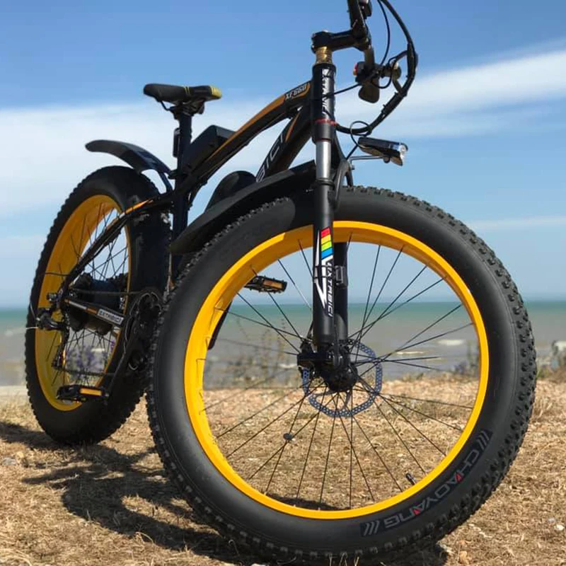 Cyrusher XF660 bicicleta eléctrica de 1000 W con casillero de Control remoto neumático de grasa de manillar ajustable e-Bike 21 velocidades eléctrico bicicleta