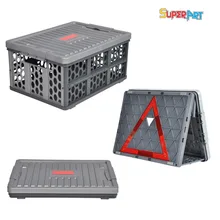 Plastic Storage Box Foldable Car Back Seat Organizer Multifunction Boxes Container Stowing Tidying SUPERART