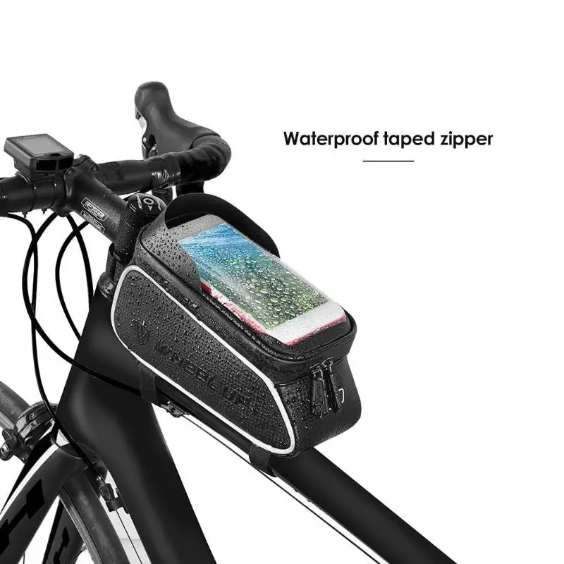 Передняя сумка для велосипеда MTB, водонепроницаемая велосипедная Рама, чехол для телефона