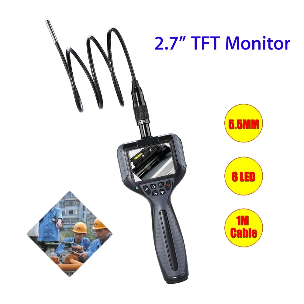 

Endoscope Camera 5.5mm Lens Endoscope 1M Snake Tube Pipe Borescope Inspection Surveillance Inspector Video Camera Endoscopio