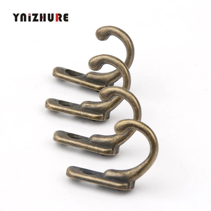 YNIZHURE 28*22 ملليمتر 4 قطع مفتاح البسيطة الشماعات العتيقة نمط معدن البرونز هوك الزخرفية الخشب والأثاث مجلس شنت رداء السنانير