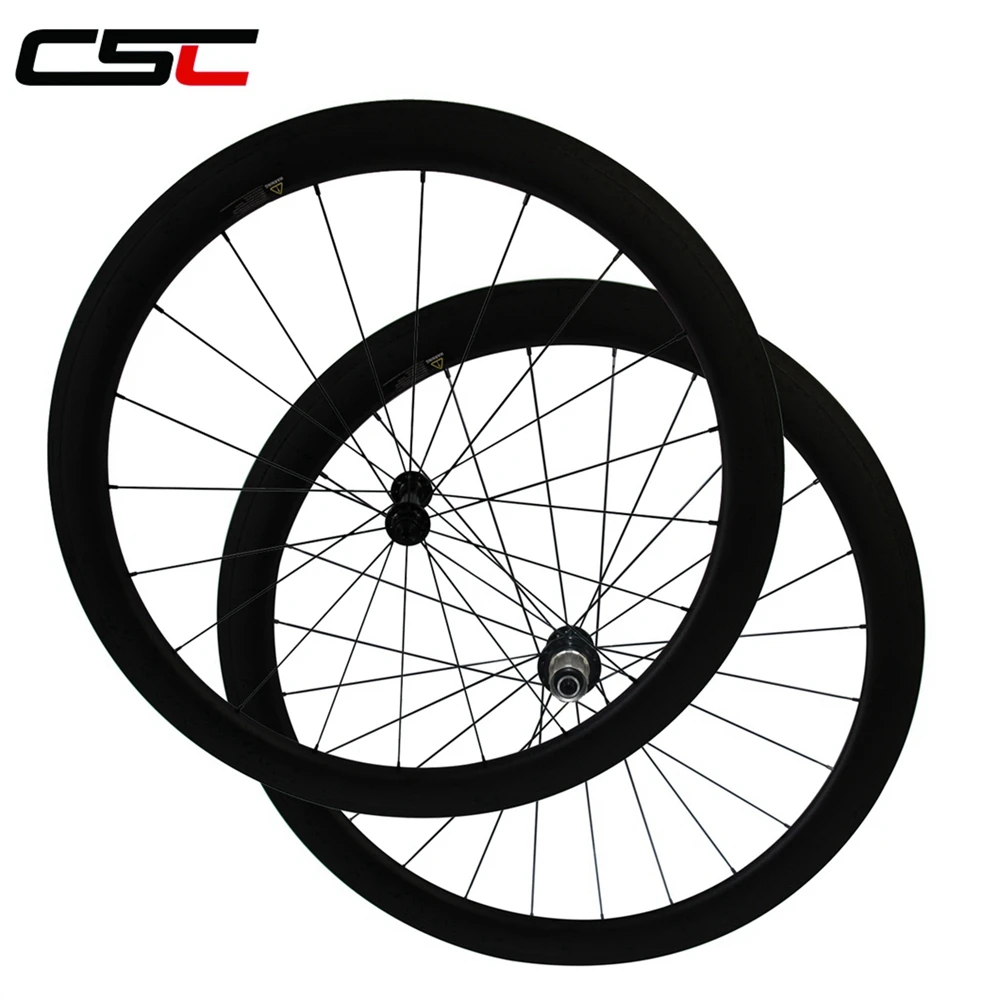 Discount CSC U Shape 700C full carbon 50mm clincher wheels 25mm width with Powerway R13 hub sapim cx ray cn 424 spoke 5