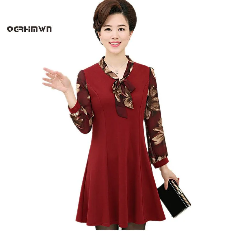 Buy Fall Dress Middle aged Women 45 55 Years Old Long