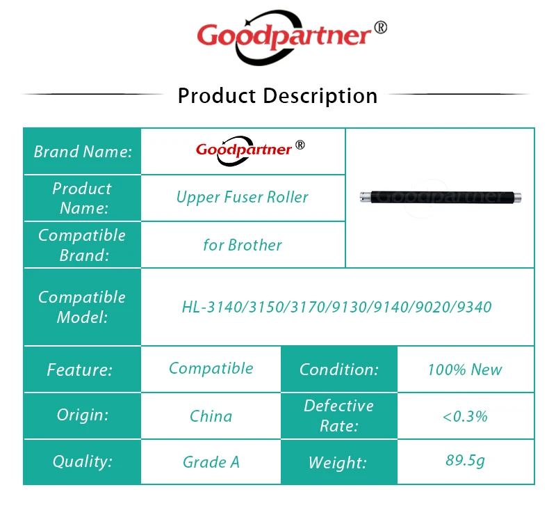 4X верхний термоэлемент тепла ролик для Brother HL 3140 3140CW 3150 3170 3170CDW MFC 9130 9130CW 9140 9020 9330 9330CDW 9340 DCP