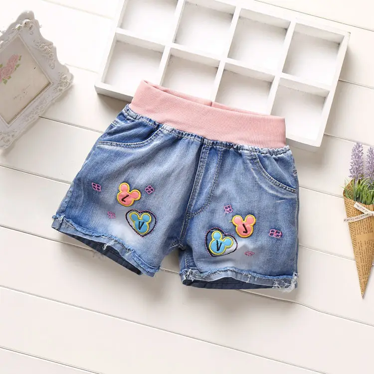 Summer Fashion Children Denim Shorts Baby Girls Cotton Sand Short Kids Girl Casual Jeans Shorts 3-12Yyears - Цвет: A017