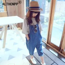 Летние комбинезоны для девочек, комбинезон для маленьких девочек, джинсовые комбинезоны для детей, штаны-шаровары, джинсовый комбинезон, Комбинезоны для маленьких девочек, свободные брюки