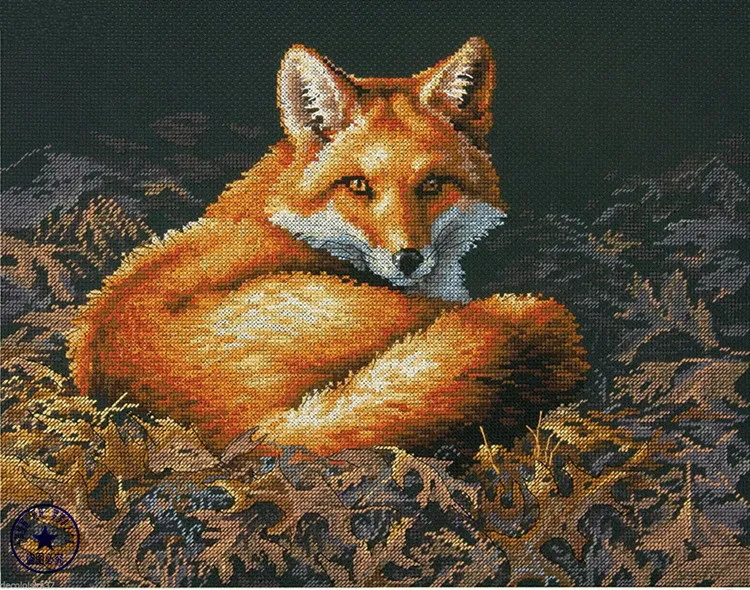 

14/16/18/27/28 Free delivery Top Quality popular counted cross stitch kit fox dimensions 35318