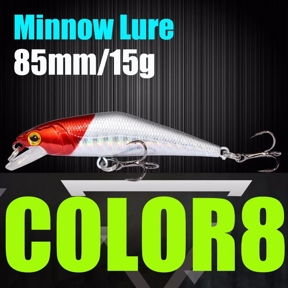 Жесткая наживка 85 мм/15 г Minnow тонущие рыболовные наживки с крючками Trebke Swimbait жесткая приманка для ловли карпа D контактный рыболовный гольян