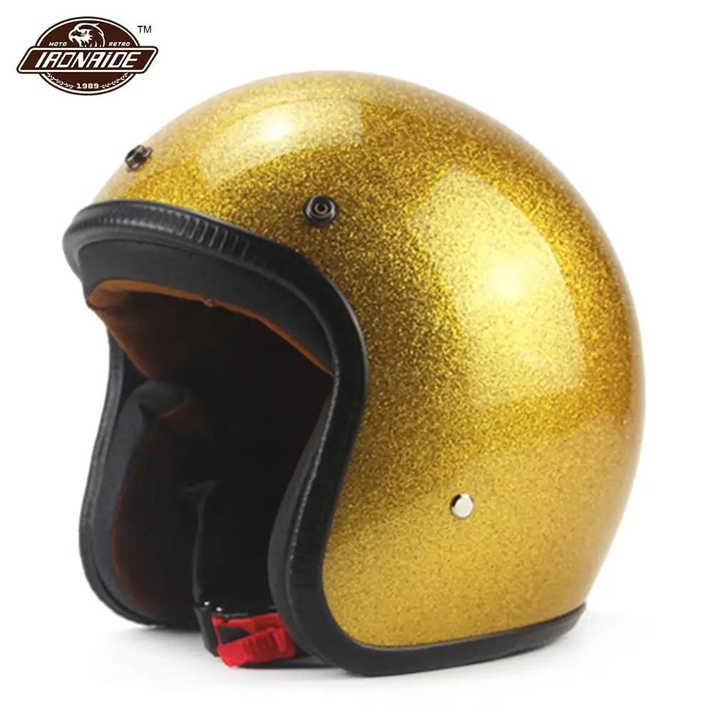 

New Motorcycle Helmet Moto Helmet Cruiser Scooter Chopper Cafe Racer 3/4 Open Face Helmet Vintage Retro DOT Motorbike Casco