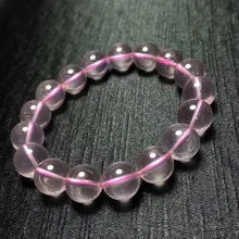 Подлинная Природный розовый кварц Star Light Кристалл Круглые бусины стрейч 12 мм Браслеты из Мозамбика женские AAAAA