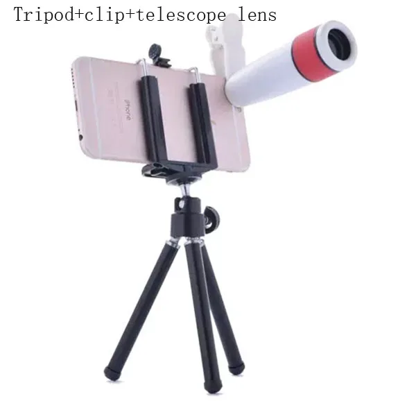 

Aluminum 18X 12X Tripod Clip Mobile Phone Telescope Telephoto Lens For iPhone 8/8 Plus,Oneplus 6,Oneplus 5/5t,Yota YotaPhone 3