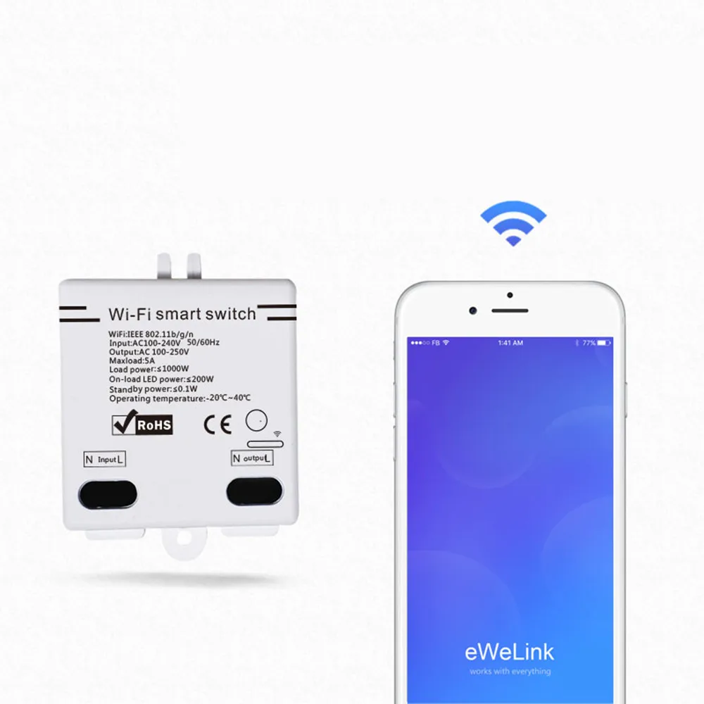 

Smart Home WiFi Wireless Switch Module For Apple/Android APP Control R Works with Amazon Echo,Google Home Drop ship 5A