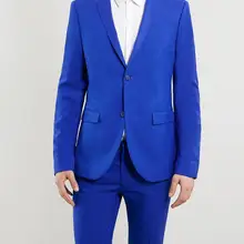 Новое поступление groo носить костюм синий смокинги для мужчин свадебные костюмы для мужчин 2 шт. мужские костюмы уменьшают подходящие два- кнопка жениха костюмы