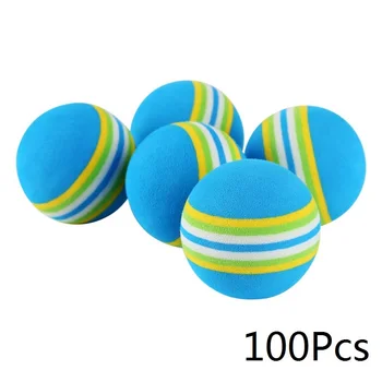 

100Pcs Rainbow Colorful 4.2cm Cat Toy Ball Interactive Kitten Play Chewing Rattle Scratch EVA Ball Training Pet Supply Product