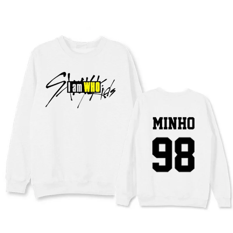 Детские толстовки в стиле Харадзюку С Капюшоном и надписью I am WHO Kpop Moleton harajuku