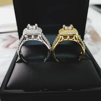 

original design 925 Sterling Silver princess cut Engagement Wedding ring luxury for finger bridal Women jewelry R3400CS