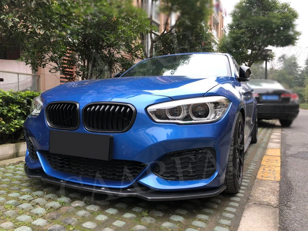 For BMW 1 Series F20 M Sport Hatchback 2 Door 4 Door Carbon Fiber Front Bumper Lip Spoiler Chin Guard Car Styling