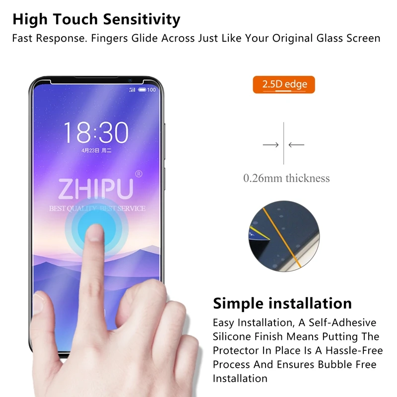 2 шт закаленное стекло для Meizu 16XS, Защитное стекло для экрана 2.5D 9 H, Премиум Закаленное стекло для Meizu 16XS, защитная пленка