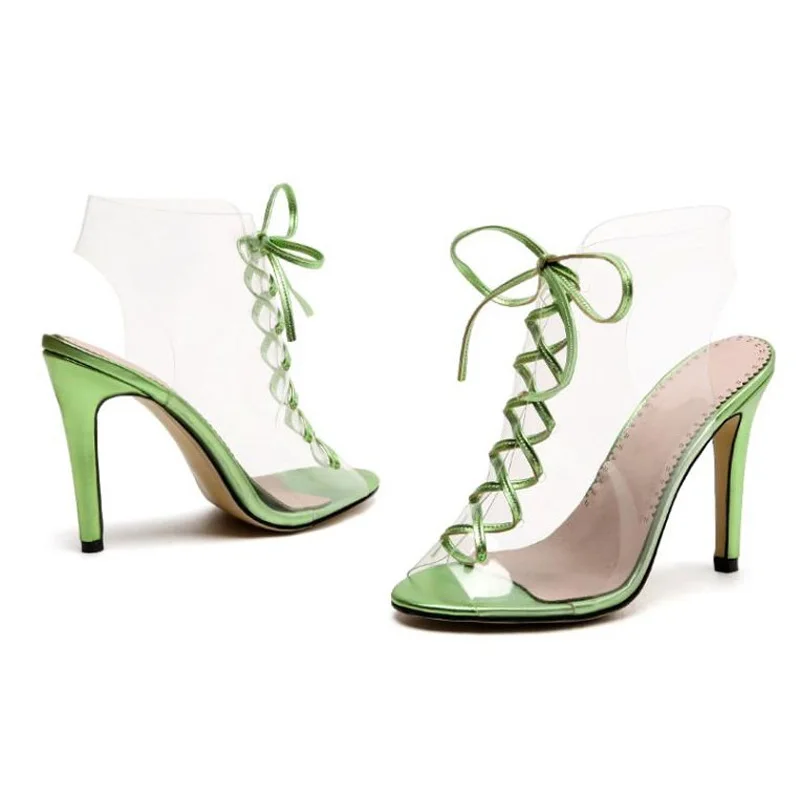 Big Size 33-43 PVC Women Platform Sandals Red Super High Heels Waterproof Female Transparent Wedding Shoes Sandalia Feminina L30 (7)