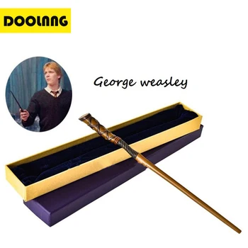 

DOOLNNG Newest Metal Core Deluxe COS George Weasley Magic Wand/ ha Magical Wand/ Kid Toys Gift Box Packing DL-M15