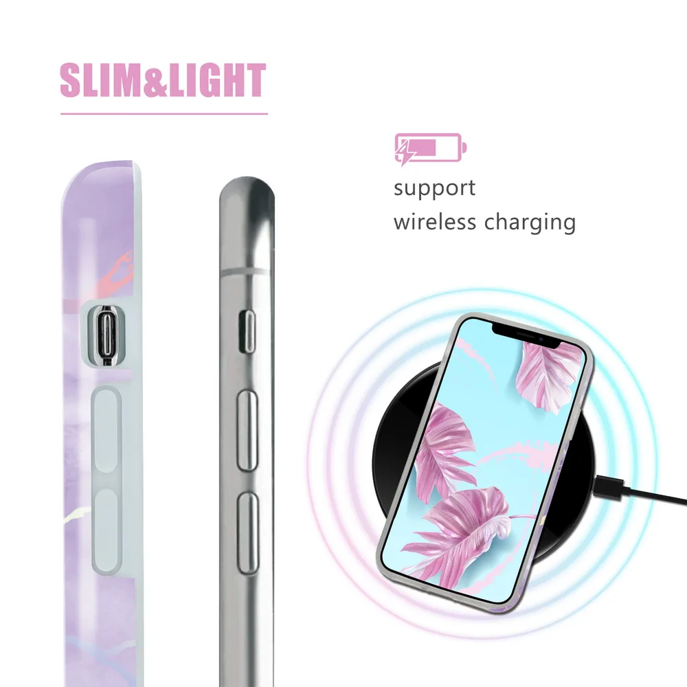 Чехол Netarlier для iPhone 11 Pro Max Xsmax XR 7Plus x 8 6 6s фиолетовый голографический глянцевый